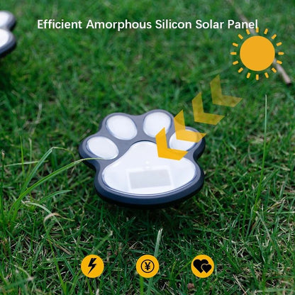 LED Solar Dog Paw Ground Lights for Garden and Yard Decoration