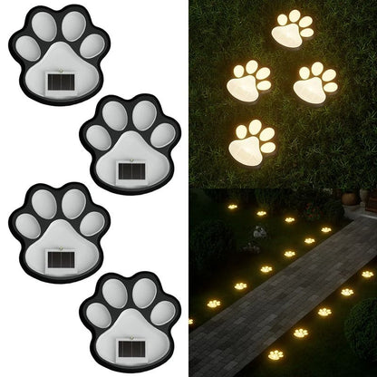 LED Solar Dog Paw Ground Lights for Garden and Yard Decoration