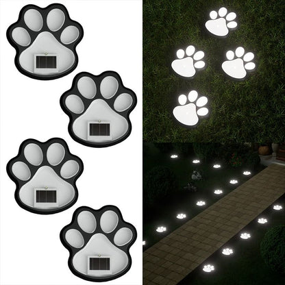 LED Solar Dog Paw Ground Lights for Garden and Yard Decoration