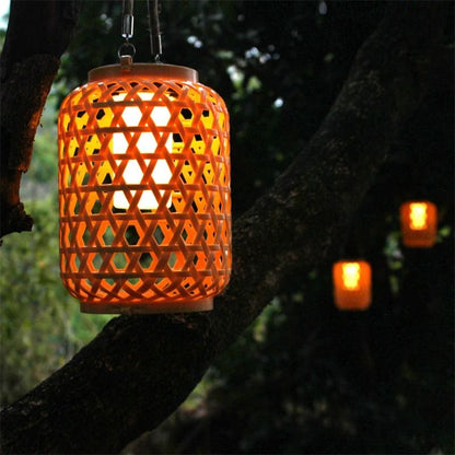 Solar Bamboo Woven Lantern for Outdoor Garden and Patio Decor