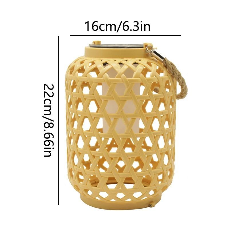 Solar Bamboo Woven Lantern for Outdoor Garden and Patio Decor