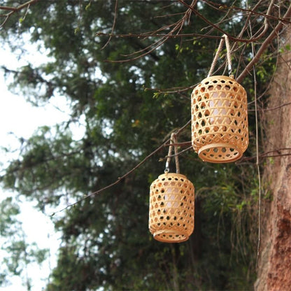 Solar Bamboo Woven Lantern for Outdoor Garden and Patio Decor