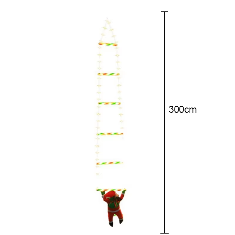 Climbing Santa LED Ladder Lights – 1 Plug-In Fairy Christmas Decoration Warm White/Multicolor, 8 Modes