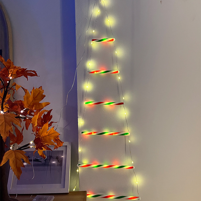 Climbing Santa LED Ladder Lights – 1 Plug-In Fairy Christmas Decoration Warm White/Multicolor, 8 Modes