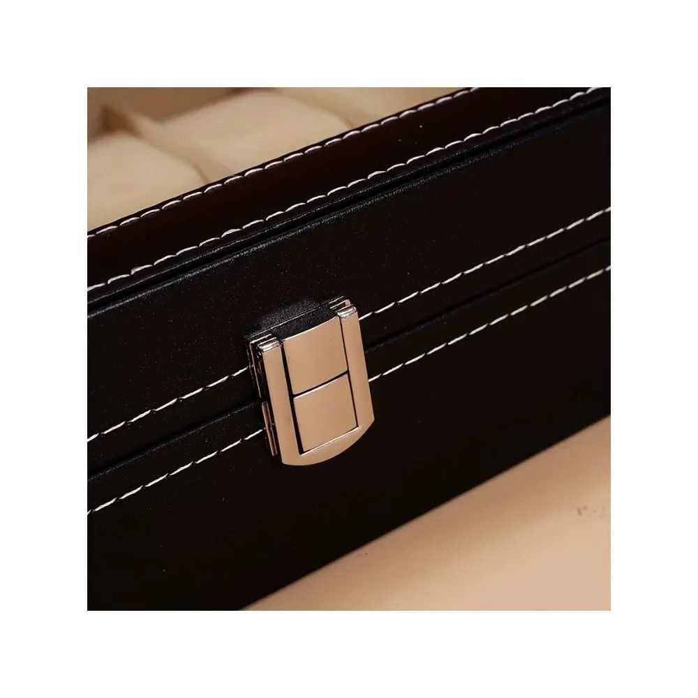 12 Slot Watch Organizer with Lock and Removable Pillows