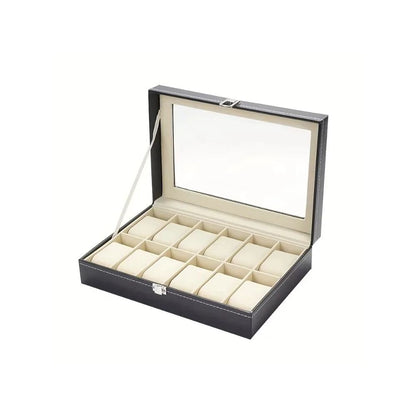 12 Slot Watch Organizer with Lock and Removable Pillows