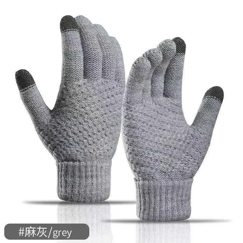 Warm Winter Knit Touch Screen Gloves Full Finger Outdoor Cycling Driving Wool Blend