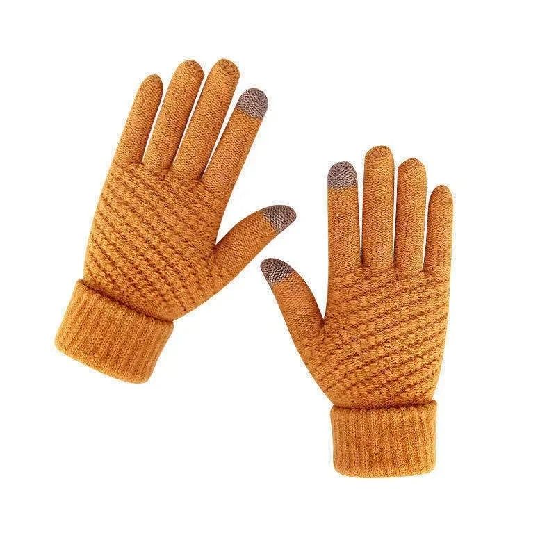 Warm Winter Knit Touch Screen Gloves Full Finger Outdoor Cycling Driving Wool Blend
