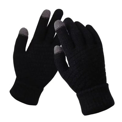 Warm Winter Knit Touch Screen Gloves Full Finger Outdoor Cycling Driving Wool Blend