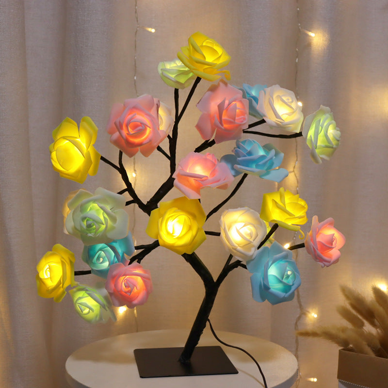 Fairy Desk Night Light, Rose Flower Tree Table Lamp, USB Operated, Valentine Wedding Christmas Decoration Gifts