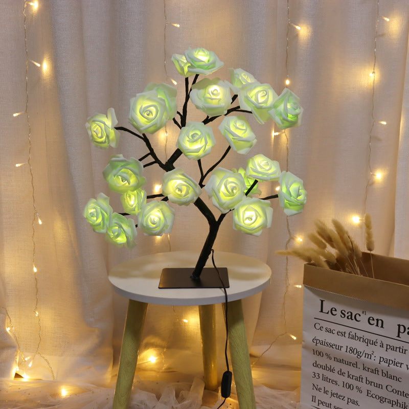 Fairy Desk Night Light, Rose Flower Tree Table Lamp, USB Operated, Valentine Wedding Christmas Decoration Gifts