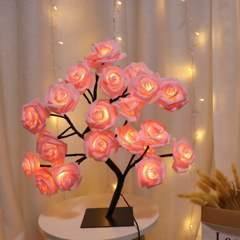 Fairy Desk Night Light, Rose Flower Tree Table Lamp, USB Operated, Valentine Wedding Christmas Decoration Gifts