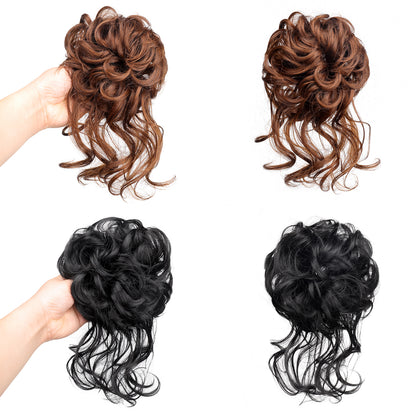 Wave Ponytail Hair Extension for Women, Synthetic Messy Hairpiece Bun, Elastic Rubber Band Updo Fiber Scrunchies