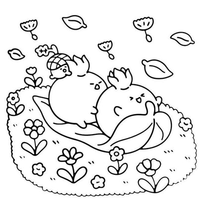 Cute Cartoon Coloring Book for Adults, Stress Relief Educational Gift, Graffiti Painting Book for Teens
