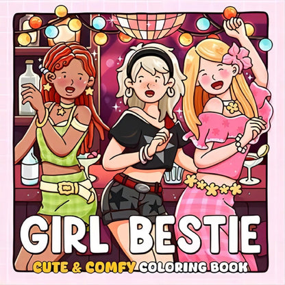 Cute Cartoon Coloring Book for Adults, Stress Relief Educational Gift, Graffiti Painting Book for Teens