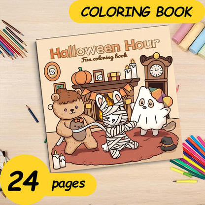 Halloween Coloring Book for Adults, Relaxation Doodles with Adorable Creepy Creatures, Educational Fun for Teens