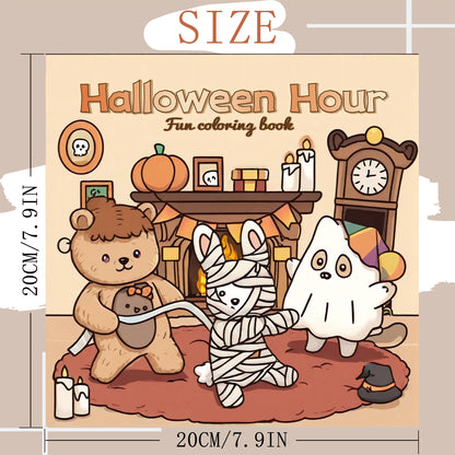 Halloween Coloring Book for Adults, Relaxation Doodles with Adorable Creepy Creatures, Educational Fun for Teens