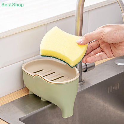 Portable Non Slip Elephant Shaped Soap Box With Lid, Double Layer Countertop Storage Rack Soap Holder For Bathroom