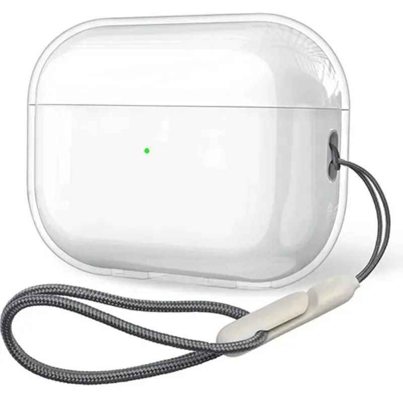 Clear Soft TPU Earphone Case for AirPods 4 3 2 1 Pro and Pro2 with Lanyard Strap