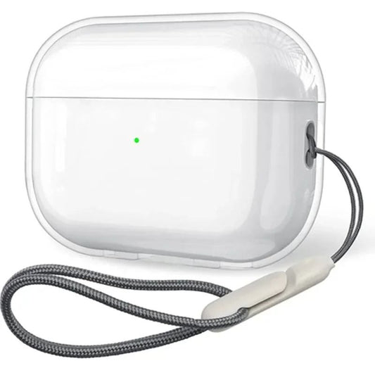 Clear Soft TPU Earphone Case for AirPods 4 3 2 1 Pro and Pro2 with Lanyard Strap