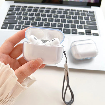 Clear Soft TPU Earphone Case for AirPods 4 3 2 1 Pro and Pro2 with Lanyard Strap
