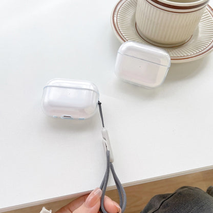 Clear Soft TPU Earphone Case for AirPods 4 3 2 1 Pro and Pro2 with Lanyard Strap