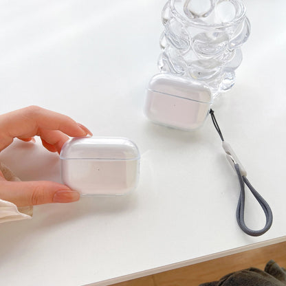 Clear Soft TPU Earphone Case for AirPods 4 3 2 1 Pro and Pro2 with Lanyard Strap