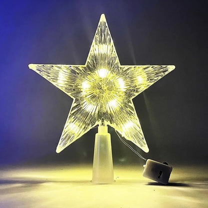 Warm White Lights LED Shining Lamp, Christmas Tree Decoration Stars, TopStar , Home Room Decor for Xmas Festival