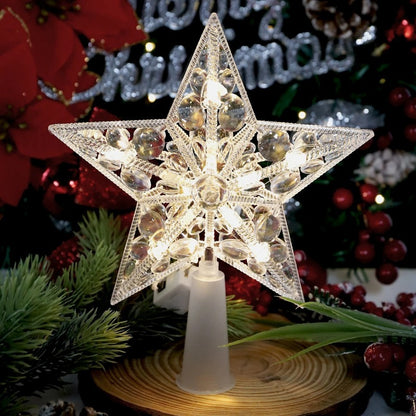 Warm White Lights LED Shining Lamp, Christmas Tree Decoration Stars, TopStar , Home Room Decor for Xmas Festival