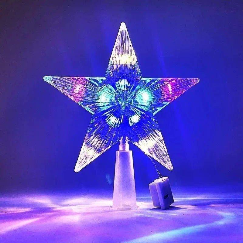 Warm White Lights LED Shining Lamp, Christmas Tree Decoration Stars, TopStar , Home Room Decor for Xmas Festival
