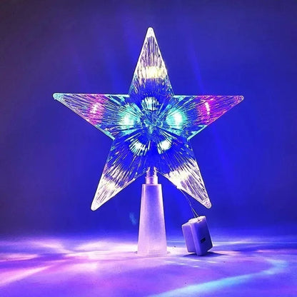 Warm White Lights LED Shining Lamp, Christmas Tree Decoration Stars, TopStar , Home Room Decor for Xmas Festival