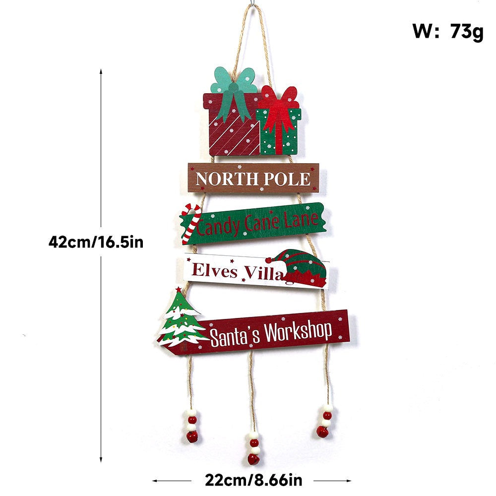Merry Christmas Decor, Xmas Tree Wall Ornament Natal Navidad, Christmas Hanging Pendant Wooden Crafts, Home Decorations
