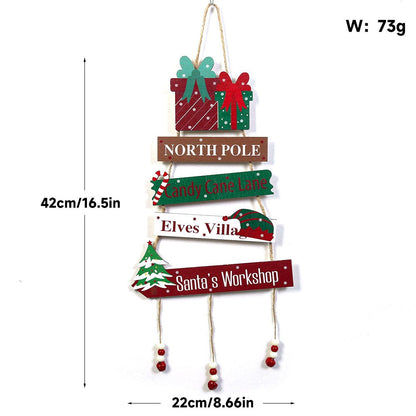 Merry Christmas Decor, Xmas Tree Wall Ornament Natal Navidad, Christmas Hanging Pendant Wooden Crafts, Home Decorations