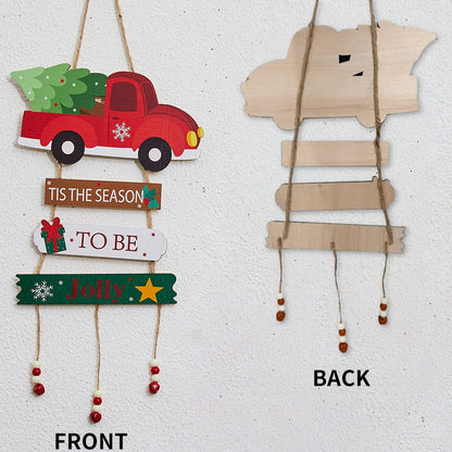 Merry Christmas Decor, Xmas Tree Wall Ornament Natal Navidad, Christmas Hanging Pendant Wooden Crafts, Home Decorations