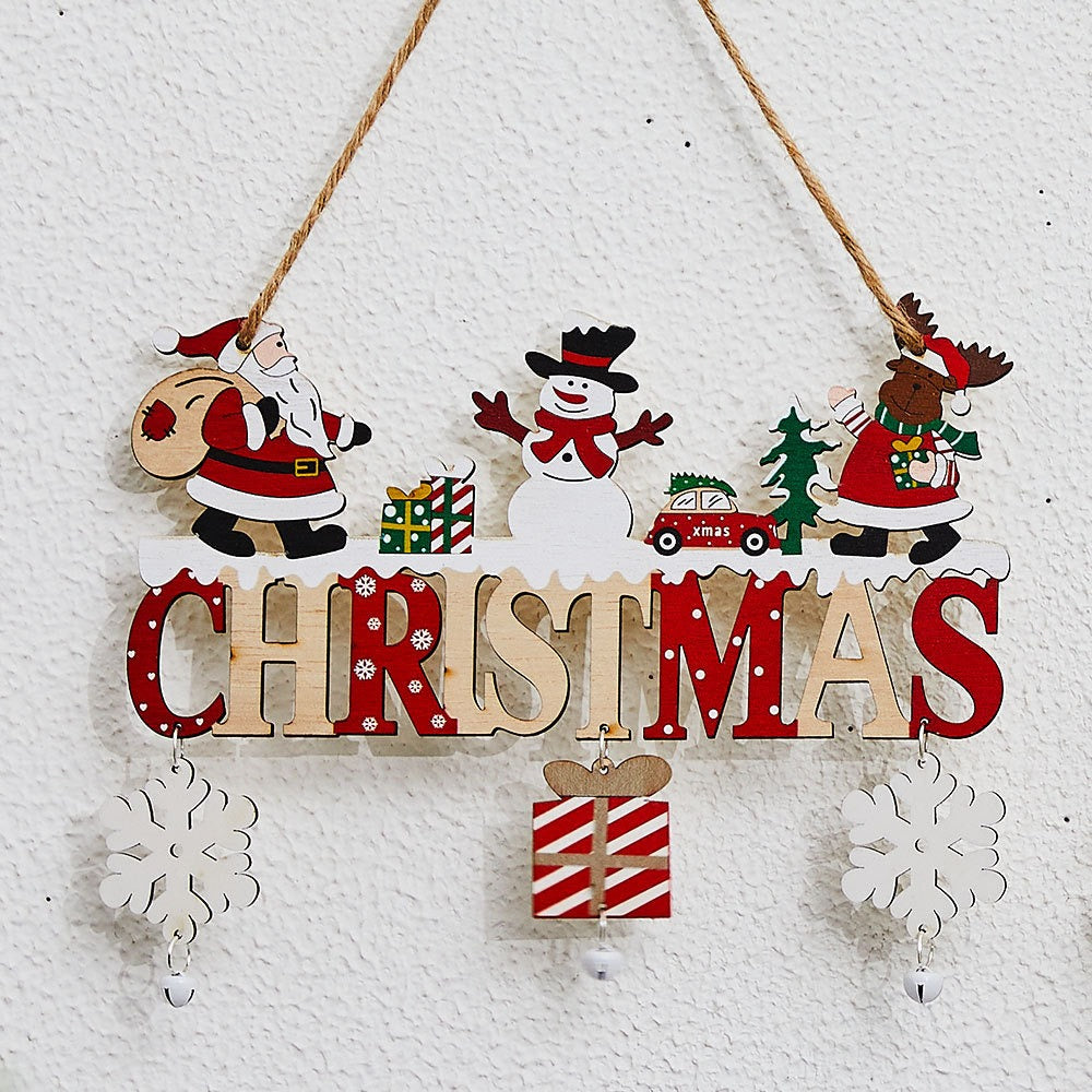 Merry Christmas Decor, Xmas Tree Wall Ornament Natal Navidad, Christmas Hanging Pendant Wooden Crafts, Home Decorations