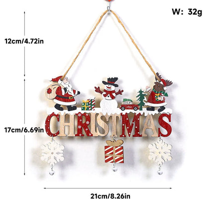 Merry Christmas Decor, Xmas Tree Wall Ornament Natal Navidad, Christmas Hanging Pendant Wooden Crafts, Home Decorations