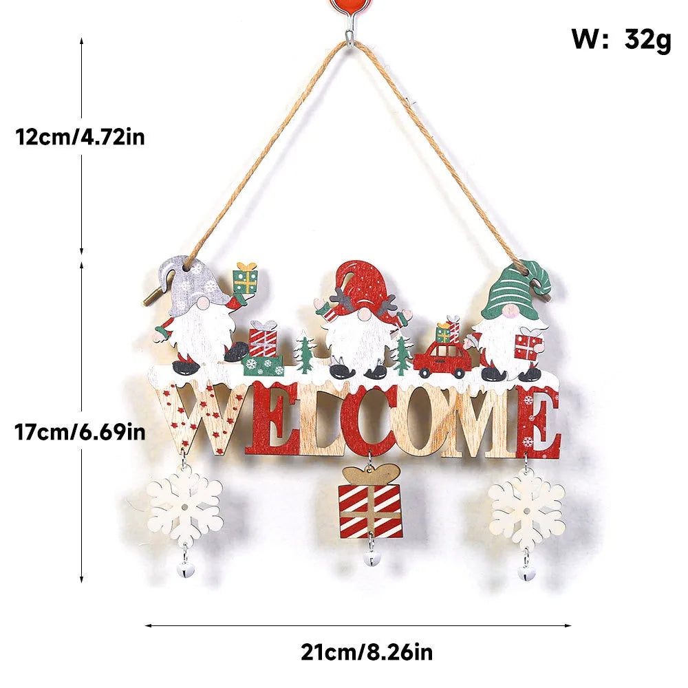 Merry Christmas Decor, Xmas Tree Wall Ornament Natal Navidad, Christmas Hanging Pendant Wooden Crafts, Home Decorations