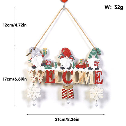 Merry Christmas Decor, Xmas Tree Wall Ornament Natal Navidad, Christmas Hanging Pendant Wooden Crafts, Home Decorations