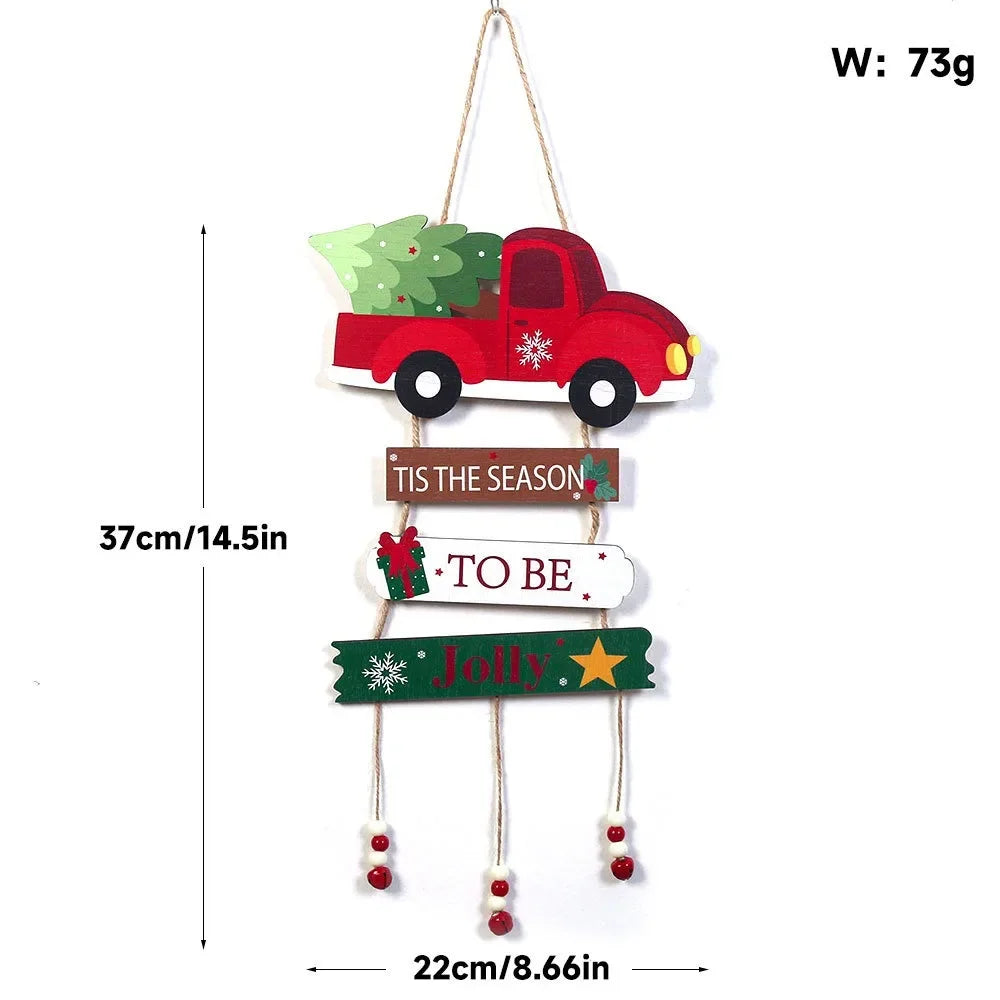 Merry Christmas Decor, Xmas Tree Wall Ornament Natal Navidad, Christmas Hanging Pendant Wooden Crafts, Home Decorations
