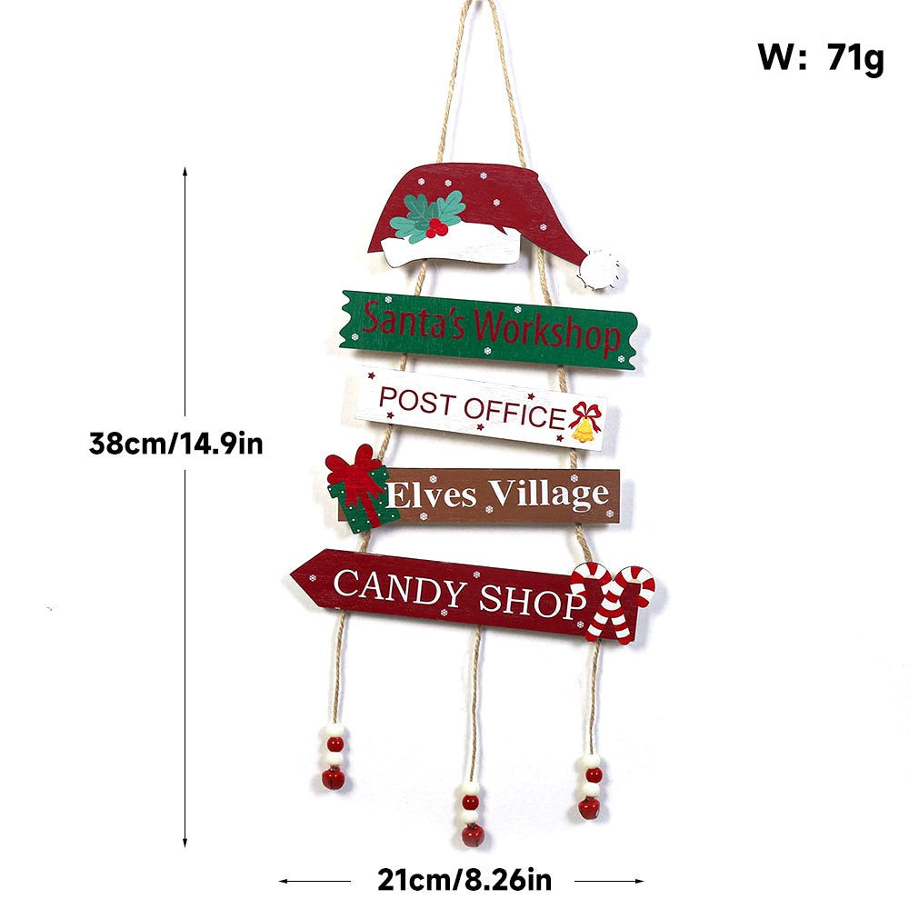 Merry Christmas Decor, Xmas Tree Wall Ornament Natal Navidad, Christmas Hanging Pendant Wooden Crafts, Home Decorations