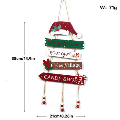 Merry Christmas Decor, Xmas Tree Wall Ornament Natal Navidad, Christmas Hanging Pendant Wooden Crafts, Home Decorations