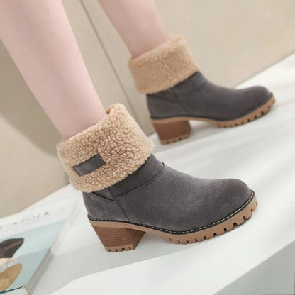 Women's Block Heel Snow Boots | Warm & Stylish - Perfect Winter Gift