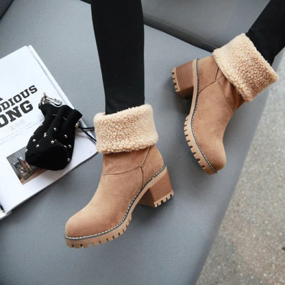 Women's Block Heel Snow Boots | Warm & Stylish - Perfect Winter Gift