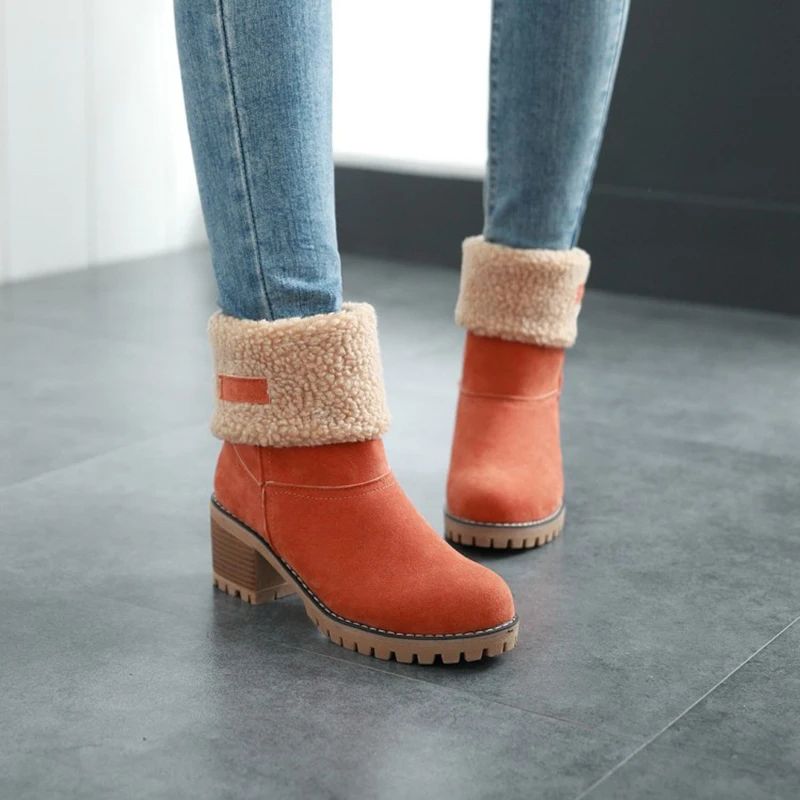 Women's Block Heel Snow Boots | Warm & Stylish - Perfect Winter Gift