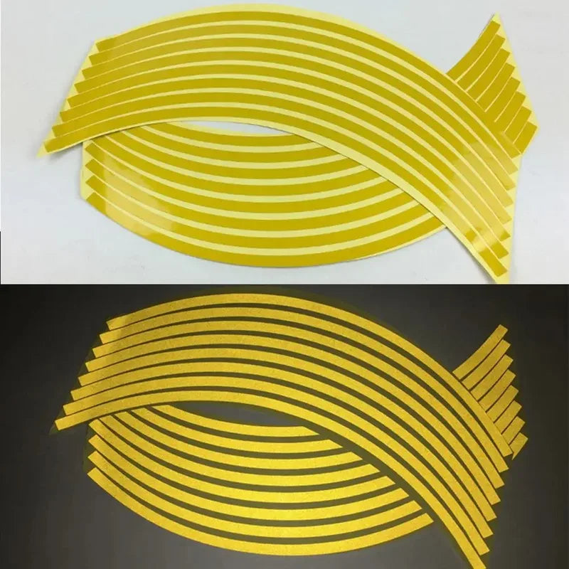 Reflective Motorcycle Wheel Stickers, Car Styling Strips, Rim Tape, Motocross Bike Decals