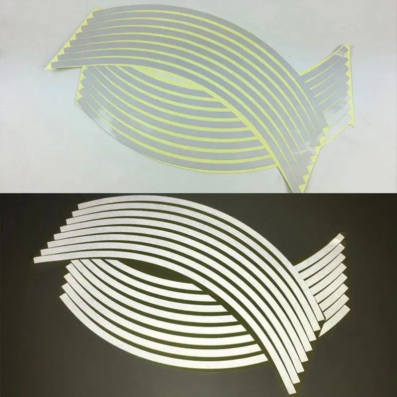 Reflective Motorcycle Wheel Stickers, Car Styling Strips, Rim Tape, Motocross Bike Decals