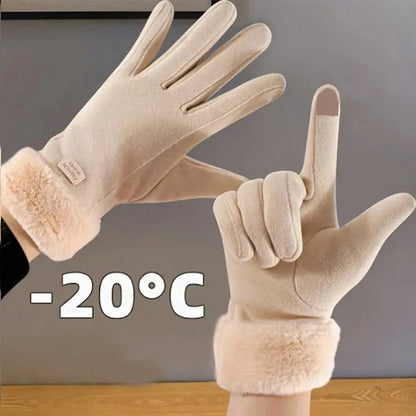 Womens Thermal Lined Cycling Gloves, Winter Warmth Riding Gloves, Touchscreen Cold Weather Bike Gloves