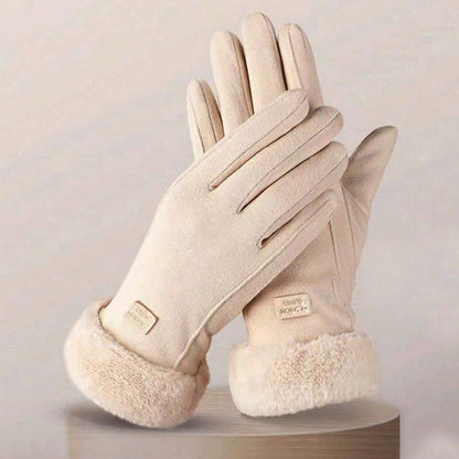 Womens Thermal Lined Cycling Gloves, Winter Warmth Riding Gloves, Touchscreen Cold Weather Bike Gloves