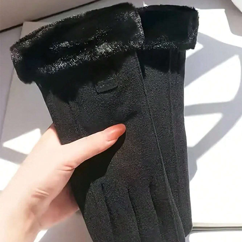Womens Thermal Lined Cycling Gloves, Winter Warmth Riding Gloves, Touchscreen Cold Weather Bike Gloves