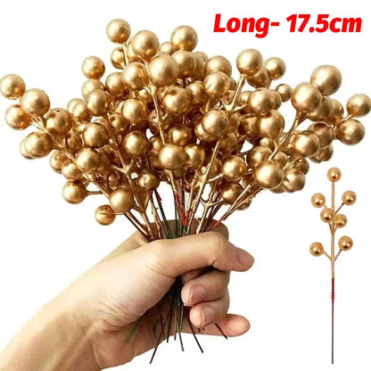 Head Fake Holly Berry Flowers, Christmas Artificial Red Berries Stems, DIY Wreath, Tree Decorations, Holiday Party Decor